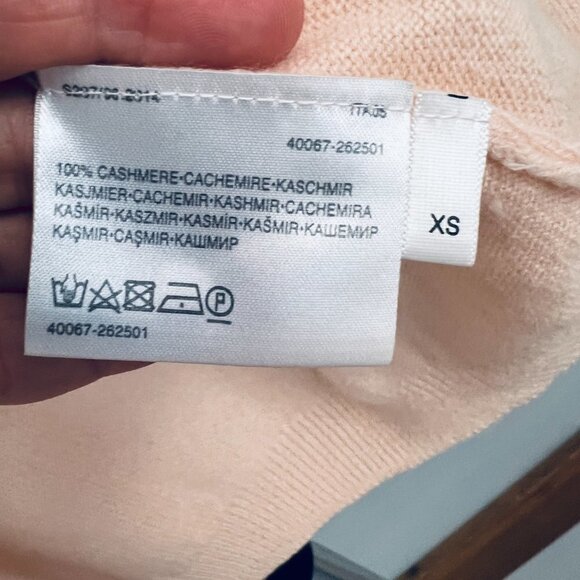 Vintage 100% Cashmere C&A Your Sixth Sense Pink‎ Cardigan Sz XS - Picture 12 of 14